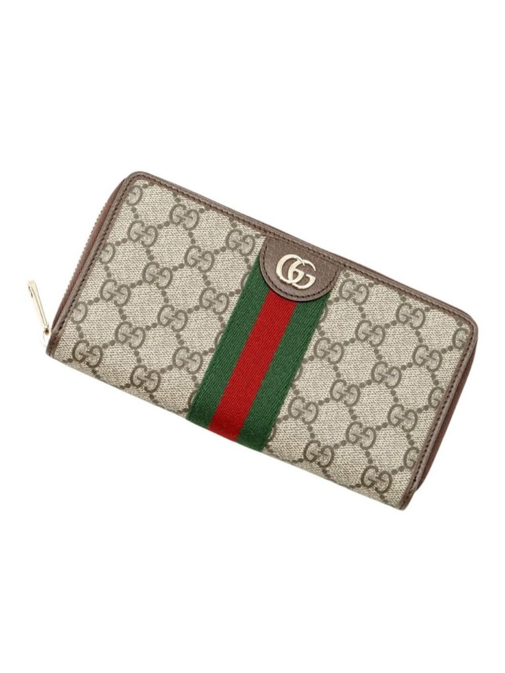 Gucci Wallet GG Supreme Ophidia Zip Around Leather